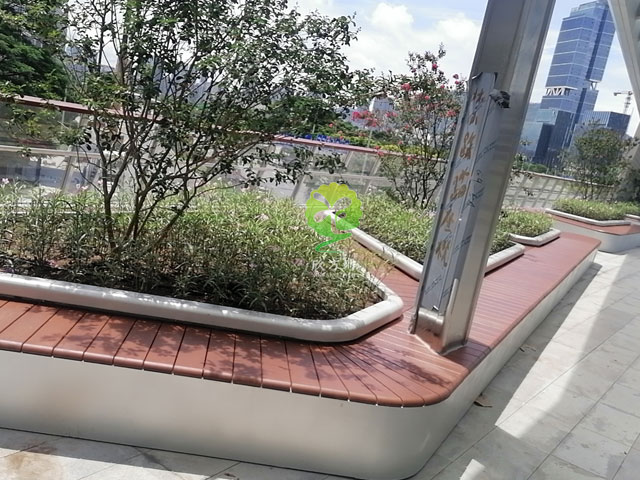 不銹鋼花池坐凳美化深圳前?？缃止珗@G9天橋城市戶外景觀